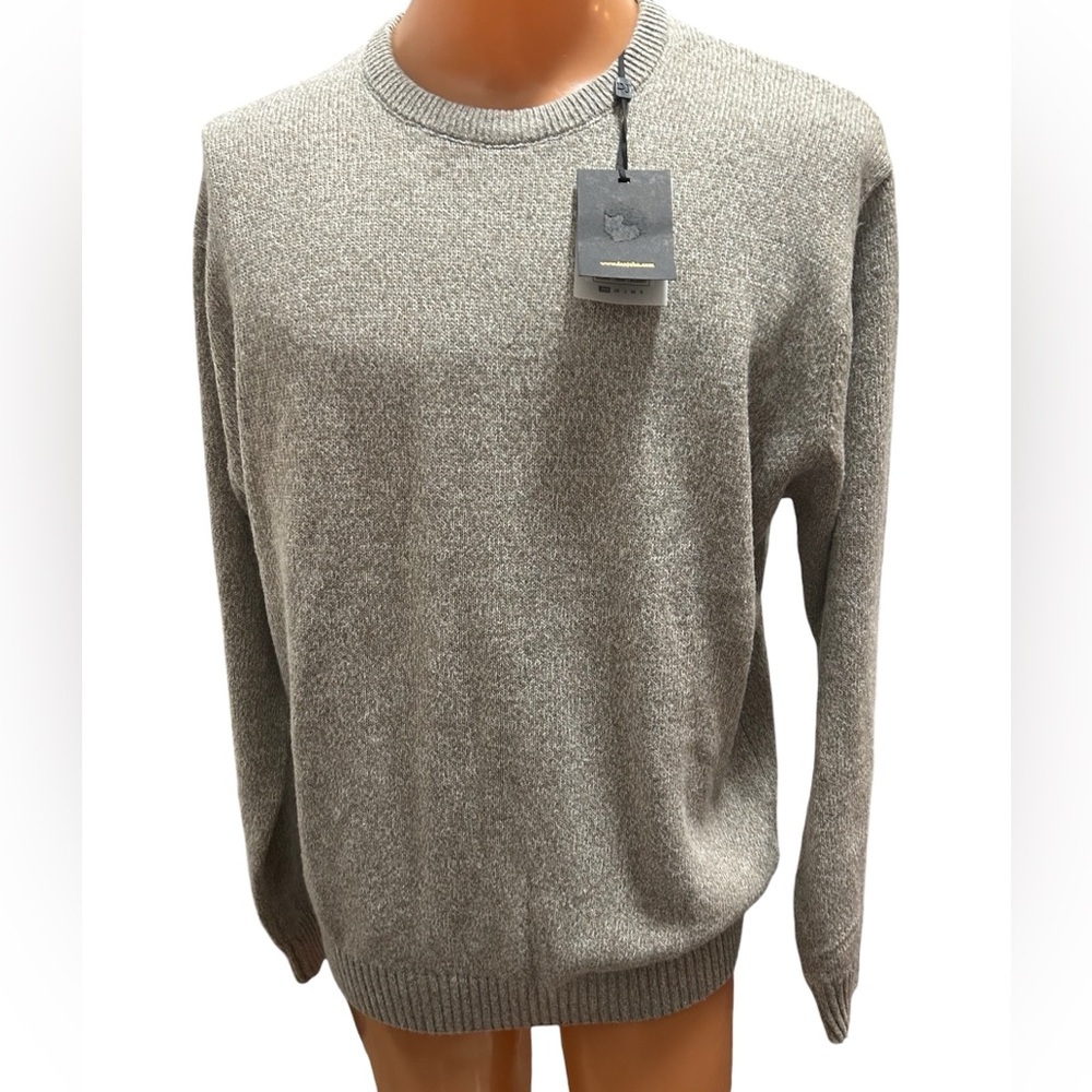 NEW Dan John Mens Beige Szv XXL Crew Neck Sweater Outdoors Made in Italy Preppy